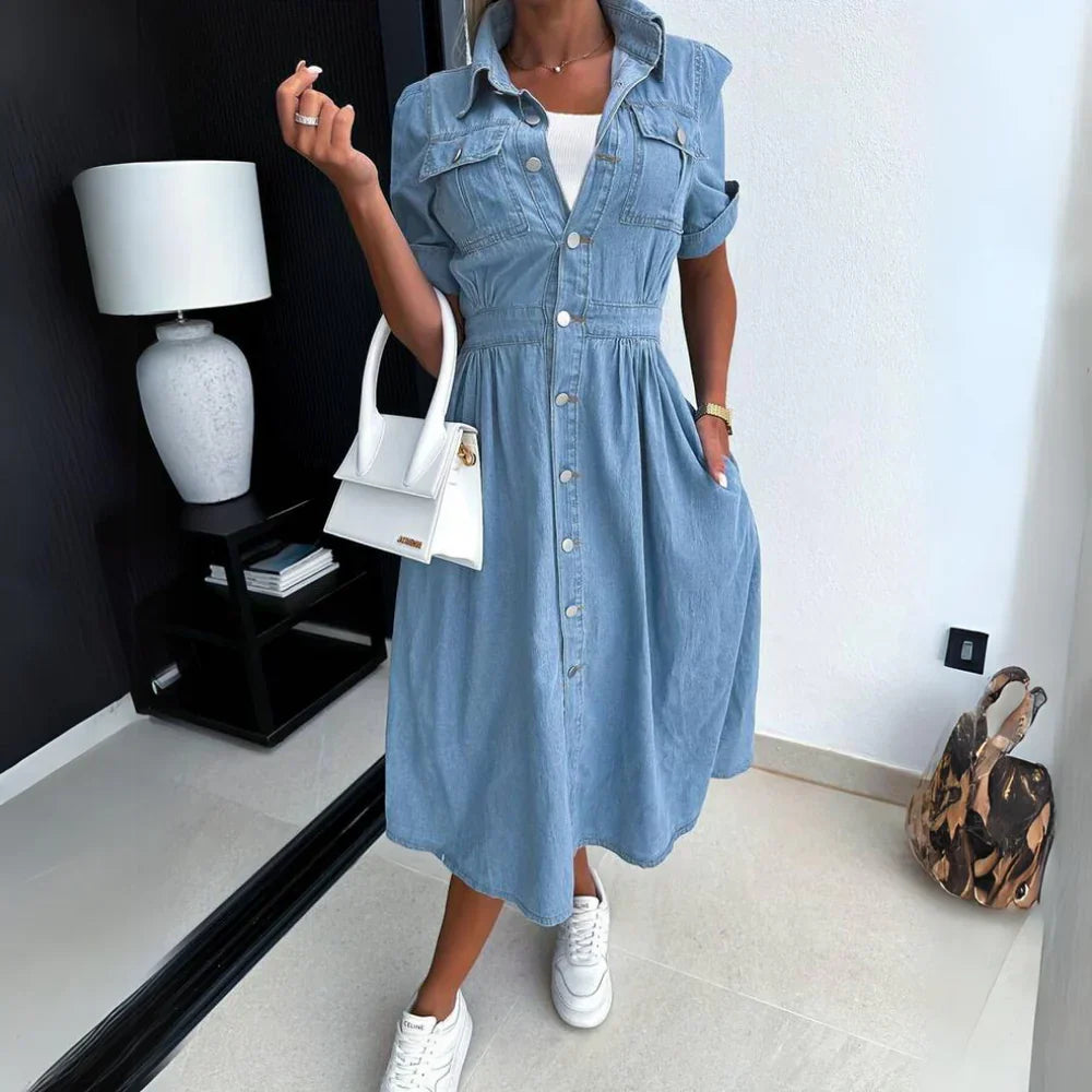 ALISSA - TRENDY WOMEN'S DENIM DRESS