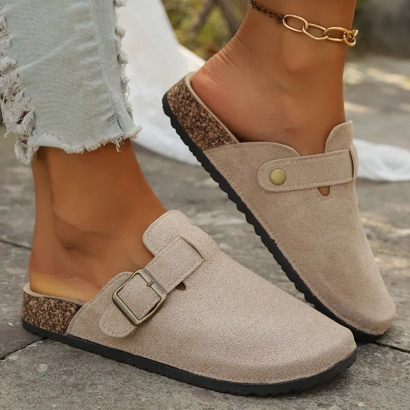 HANSJE - CLASSIC SUEDE SANDALS WITH ROUND TOE