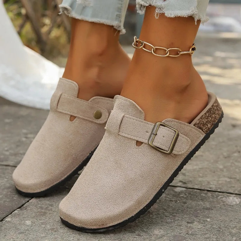 HANSJE - CLASSIC SUEDE SANDALS WITH ROUND TOE