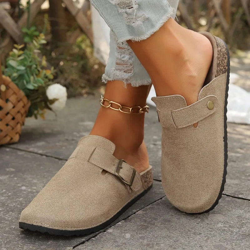 HANSJE - CLASSIC SUEDE SANDALS WITH ROUND TOE