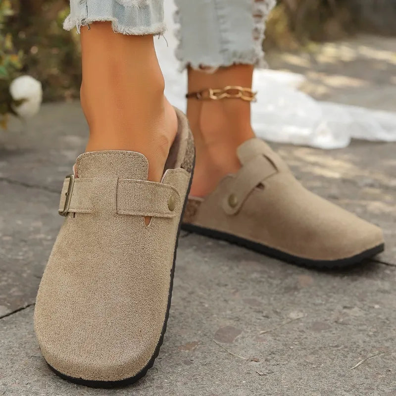 HANSJE - CLASSIC SUEDE SANDALS WITH ROUND TOE