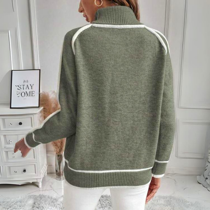 EVELYN - LUXE OLIVE GREEN KNIT SWEATER