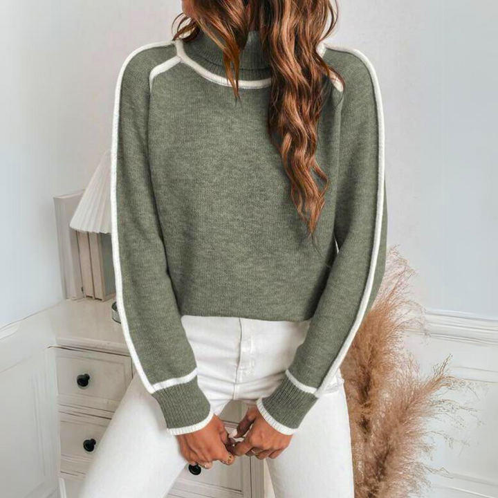 EVELYN - LUXE OLIVE GREEN KNIT SWEATER