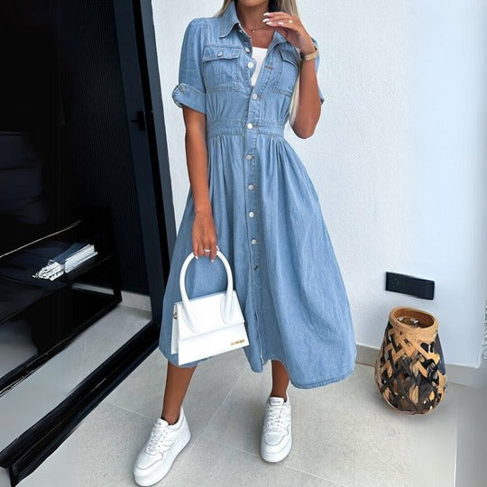 ALISSA - TRENDY WOMEN'S DENIM DRESS