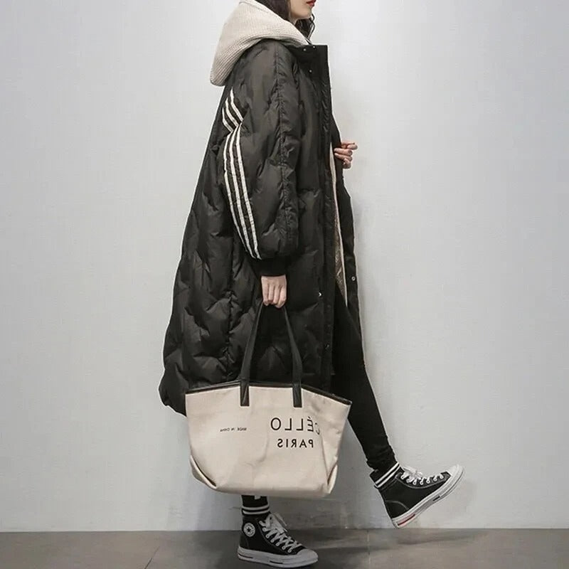 Rena - Medium length jacket with thicker duck down and hood