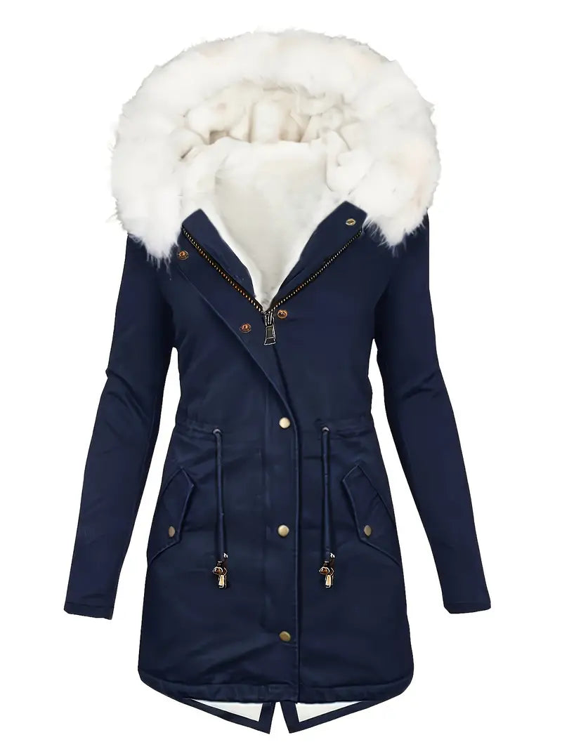 Åshild - Fuzzy Trim Hooded Parka Coat