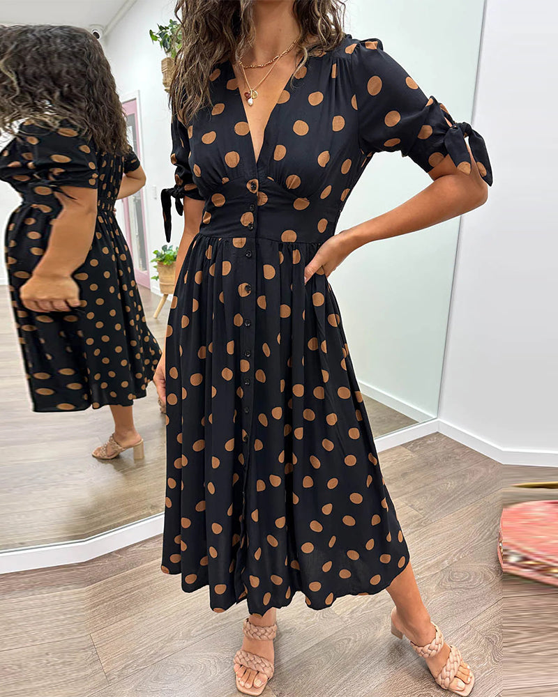 DAISY | ELEGANT DRESS WITH MODERN POLKA DOTS