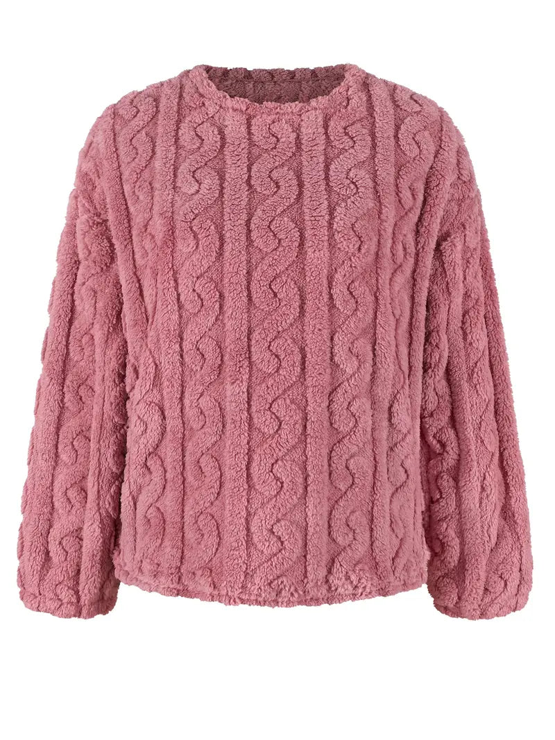 Strzeżymira - Fuzzy Casual Set with Sweater and Pants