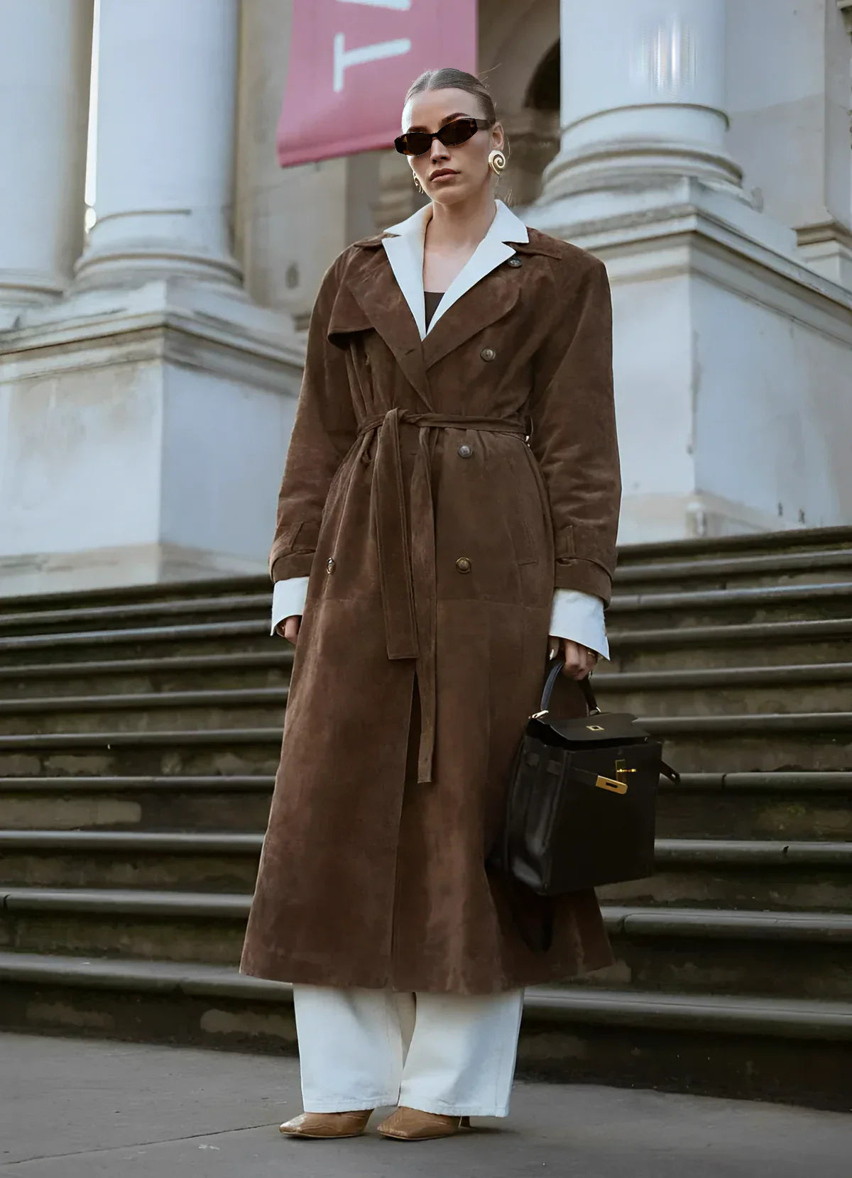 Noémie – Suede Trench Coat