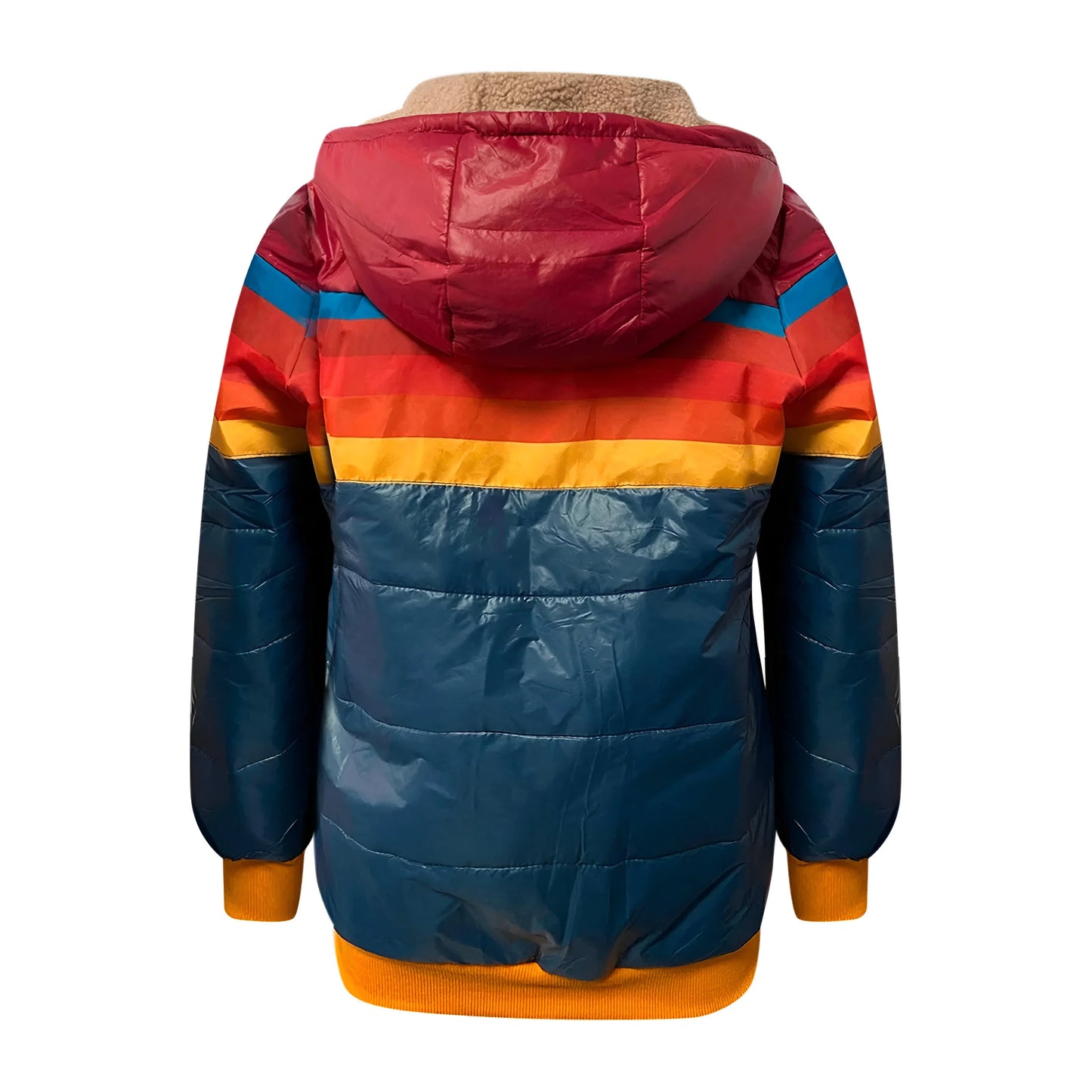 Leana – Sporty Striped Puffer Hoodie