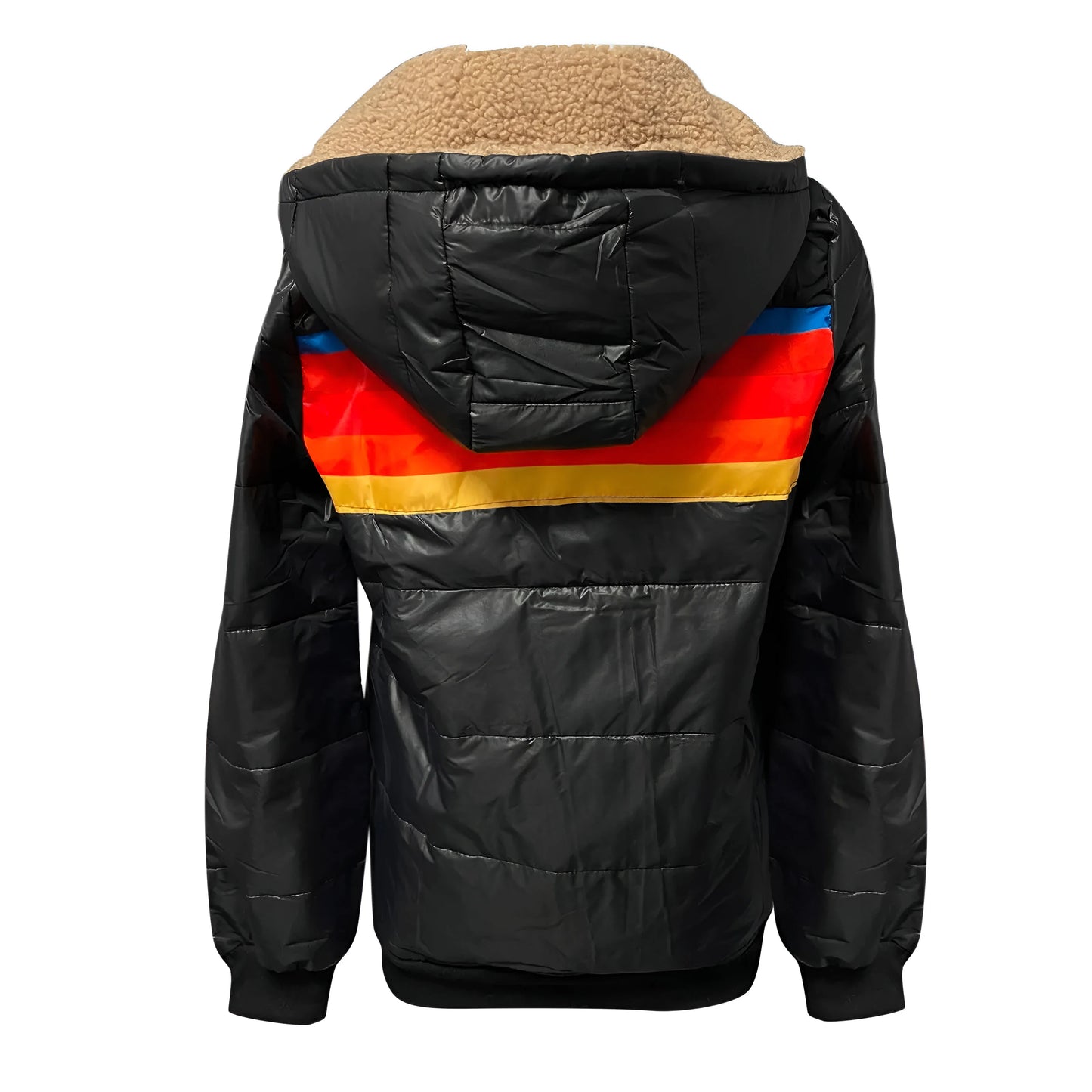 Leana – Sporty Striped Puffer Hoodie