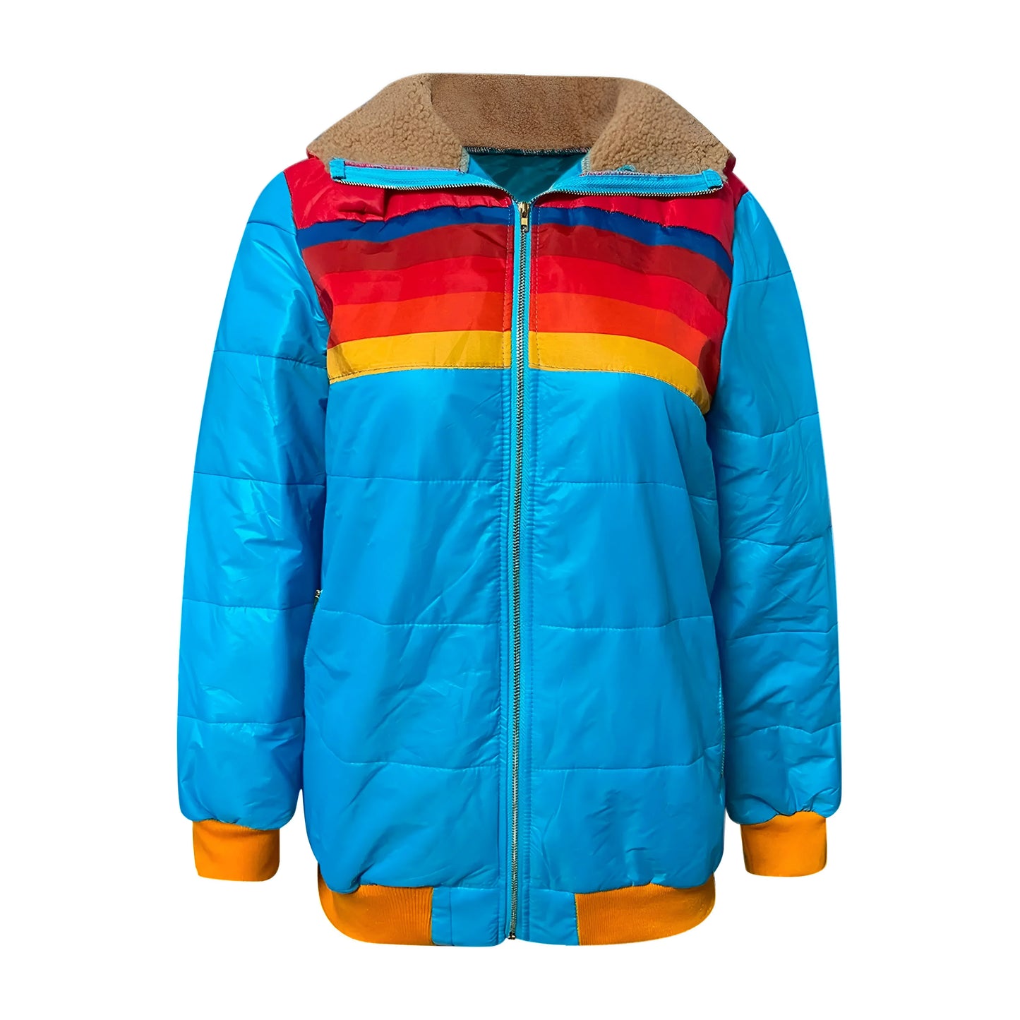 Leana – Sporty Striped Puffer Hoodie