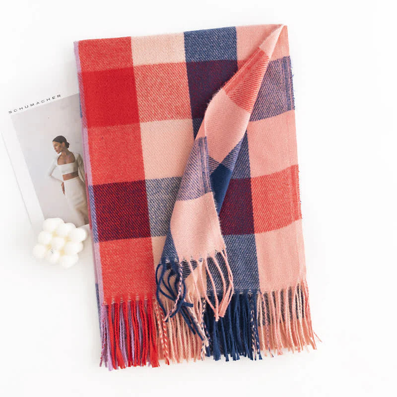 "Anais - Women's Vibrant Fringed Scarf in Bold, Eye-Catching Colors"
