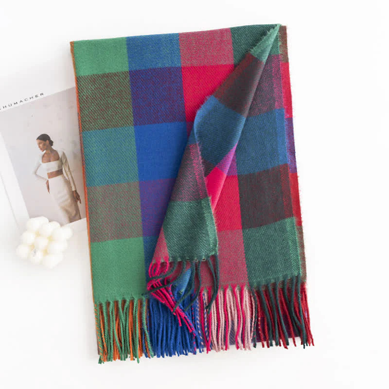"Anais - Women's Vibrant Fringed Scarf in Bold, Eye-Catching Colors"