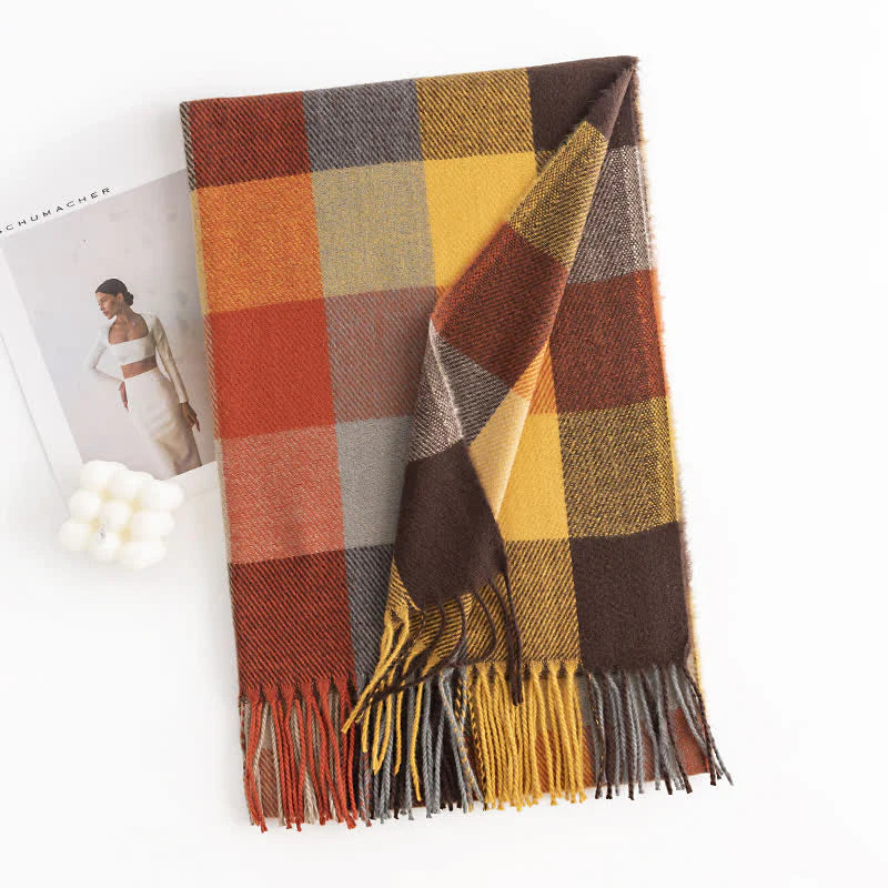 "Anais - Women's Vibrant Fringed Scarf in Bold, Eye-Catching Colors"