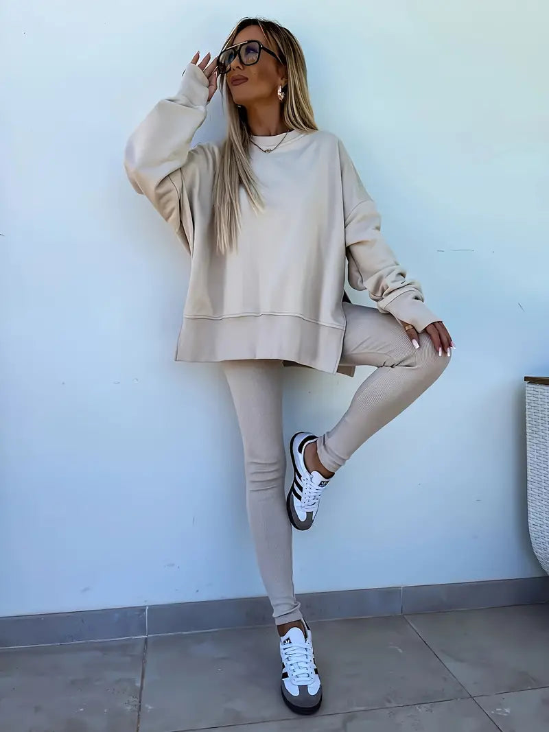 Niezabudka - Women's Casual Sweatshirt & Leggings Set