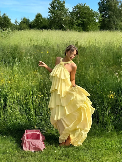 Amélie Ruffle Tiered Maxi Dress