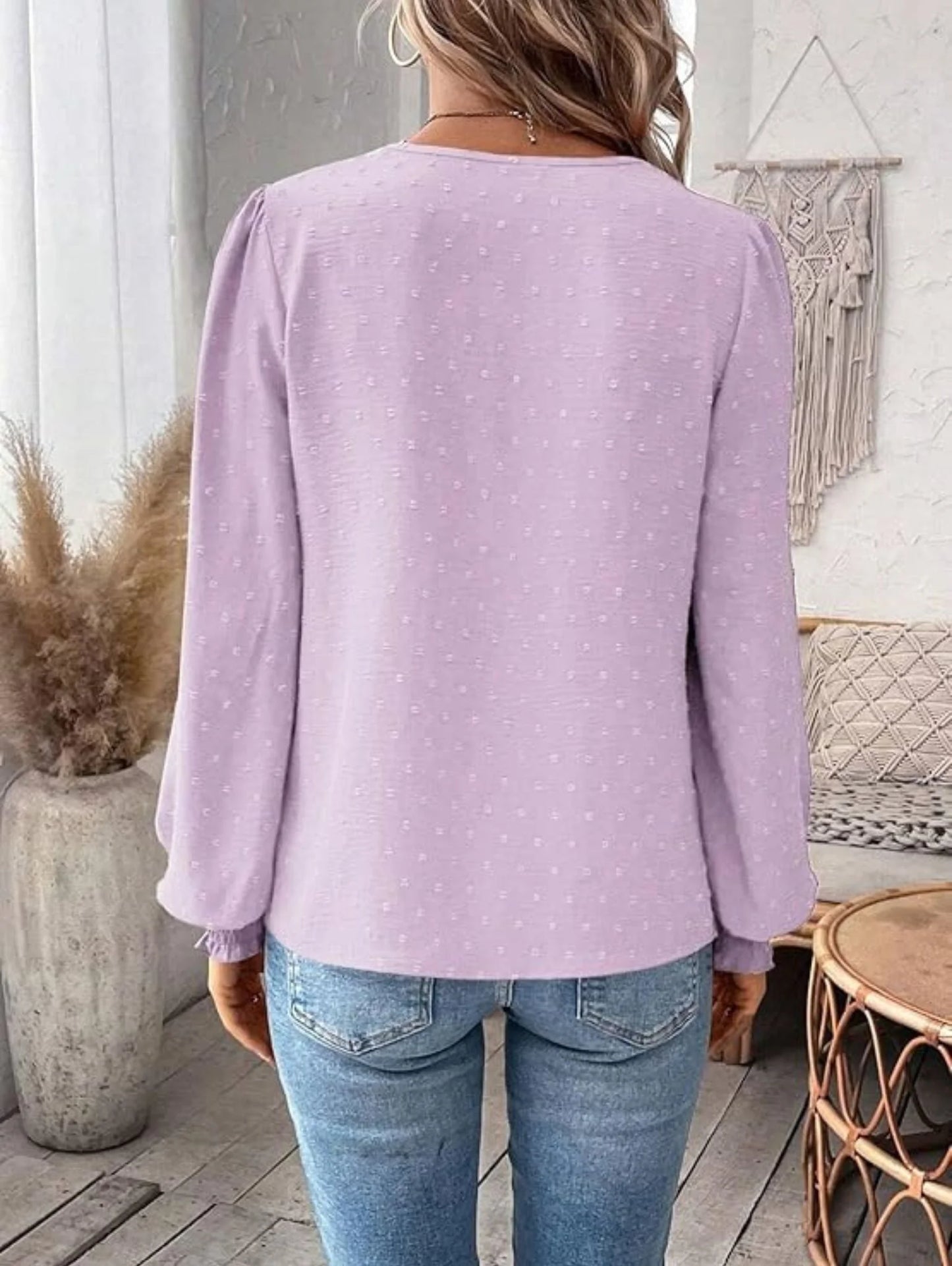 Ninon - Elegant V-Neck Lace Blouse for Women
