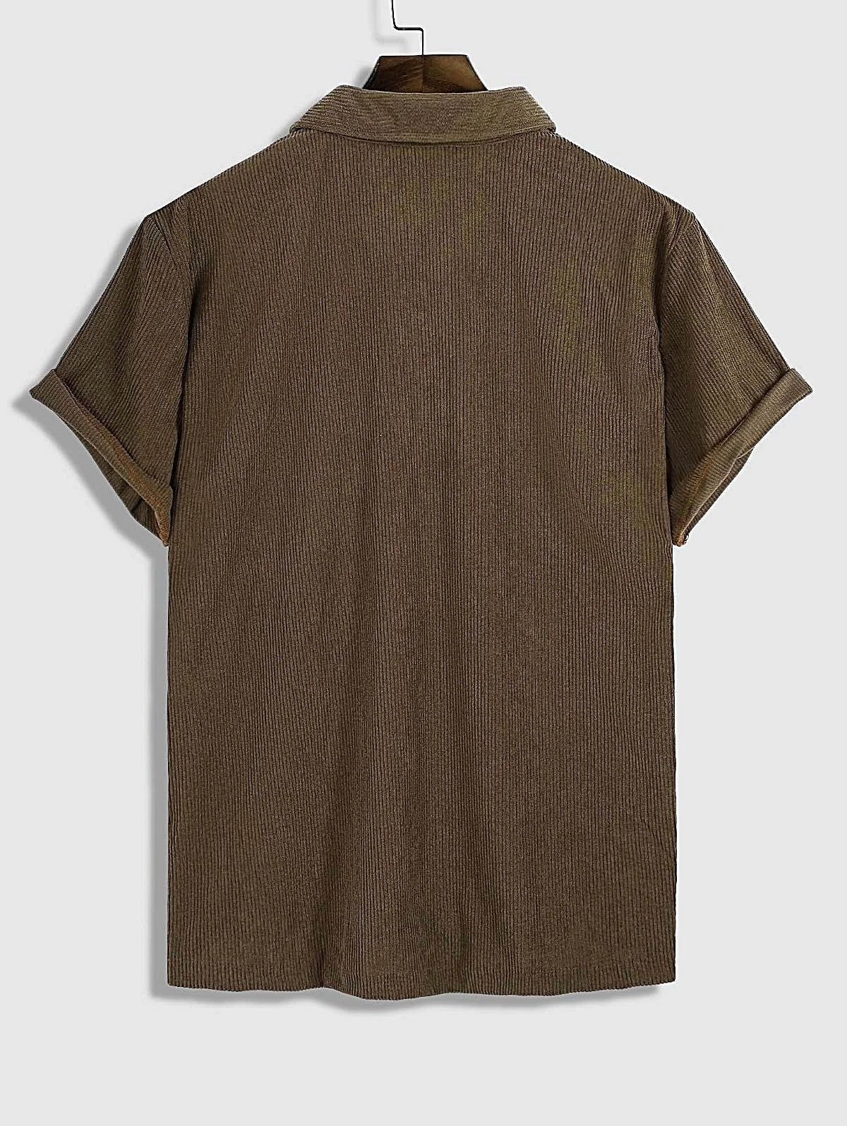 Yves - Men's Short Sleeve Corduroy Polo Shirt