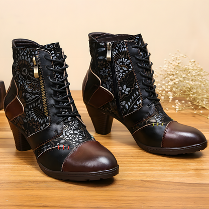 Zoja - Waterproof Booties with Floral Pattern
