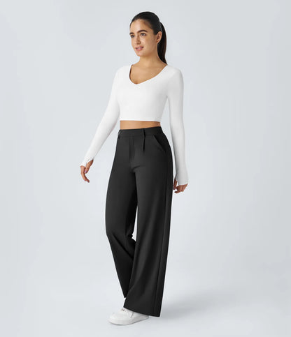 Aela – Sleek High Waist Wide Leg Trousers