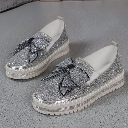 Isabeau – Rhinestone Bow Embellished Casual Loafers