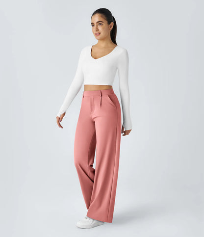Aela – Sleek High Waist Wide Leg Trousers