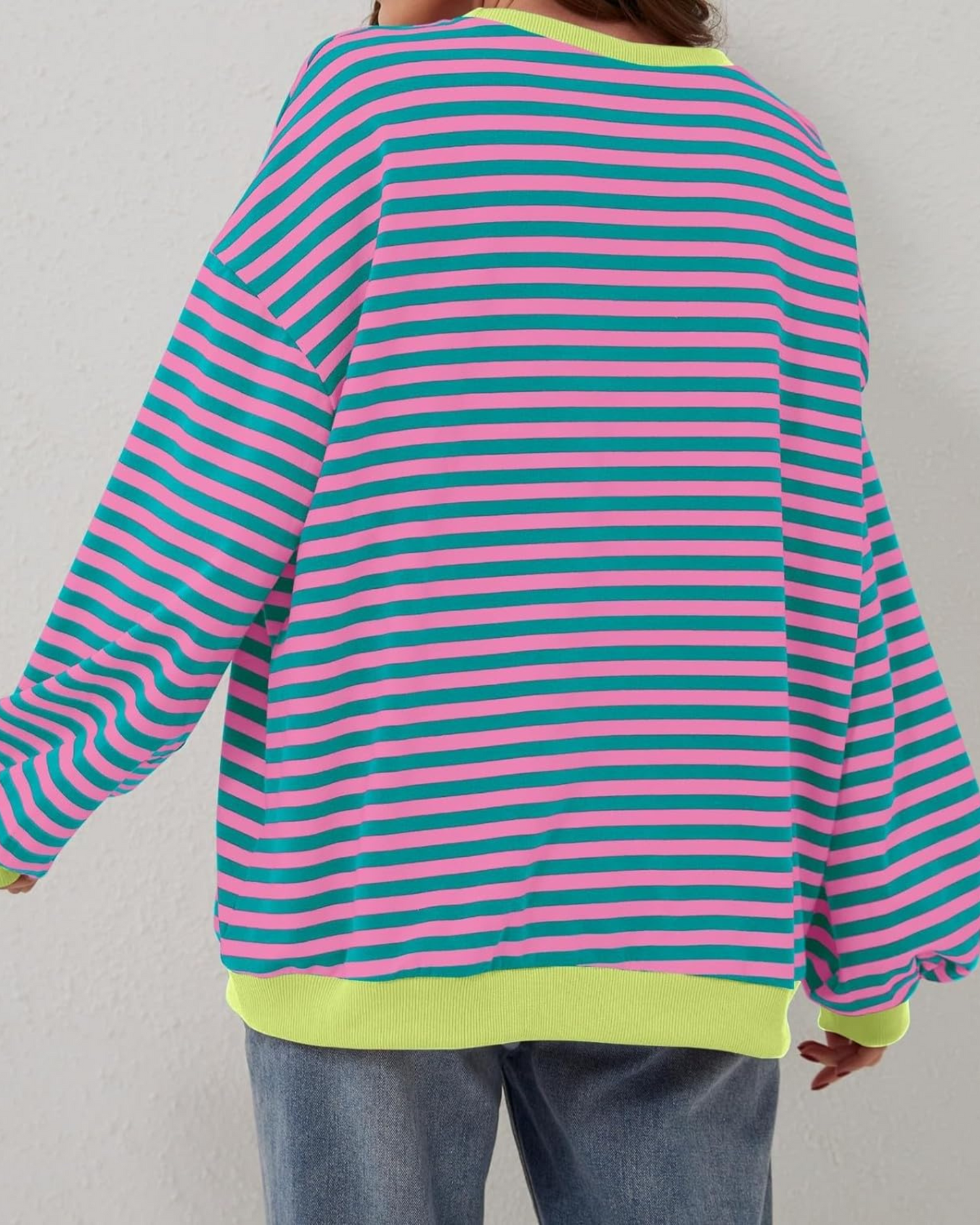 DUA | OVERSIZED STRIPED SWEATSHIRT WITH LONG SLEEVES