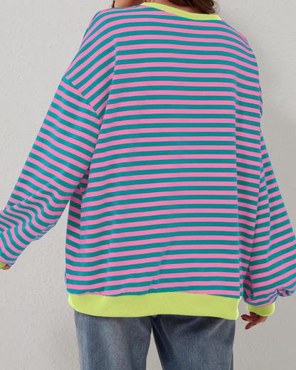 DUA | OVERSIZED STRIPED SWEATSHIRT WITH LONG SLEEVES