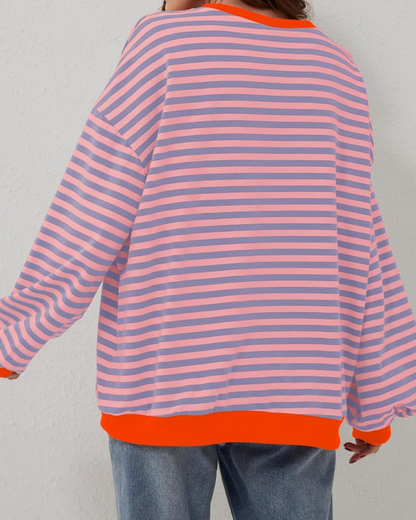 DUA | OVERSIZED STRIPED SWEATSHIRT WITH LONG SLEEVES