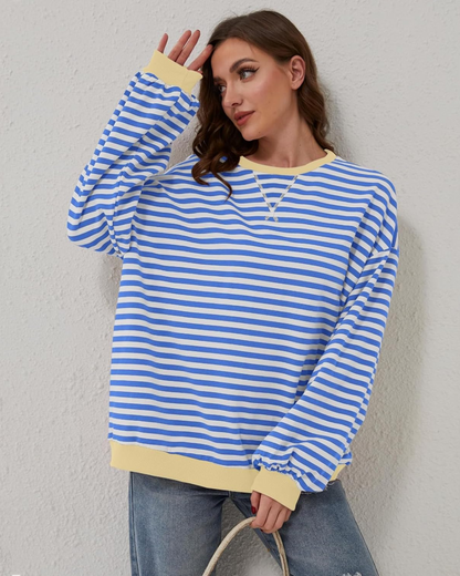 DUA | OVERSIZED STRIPED SWEATSHIRT WITH LONG SLEEVES