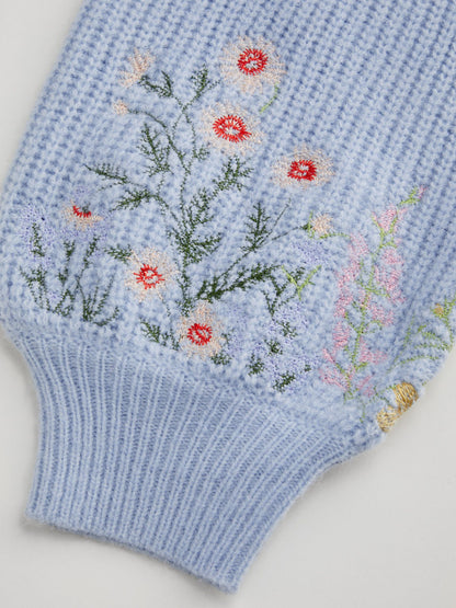 Éloïse – Embroidered Knit Crop Sweater
