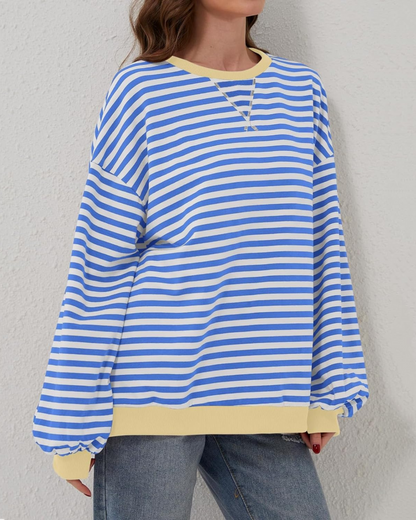 DUA | OVERSIZED STRIPED SWEATSHIRT WITH LONG SLEEVES