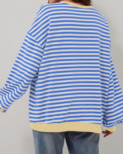 DUA | OVERSIZED STRIPED SWEATSHIRT WITH LONG SLEEVES