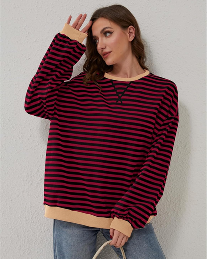 DUA | OVERSIZED STRIPED SWEATSHIRT WITH LONG SLEEVES