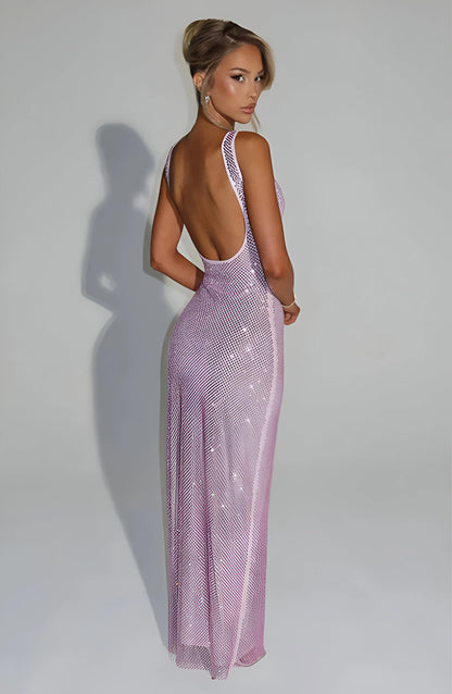 Celestia Sparkle Mesh Maxi Dress