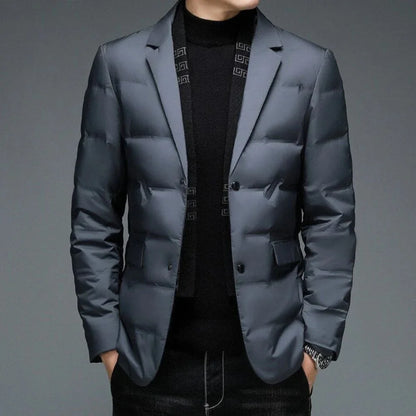 Adrien - Quilted Men's Suit Jacket with Detachable Scarf