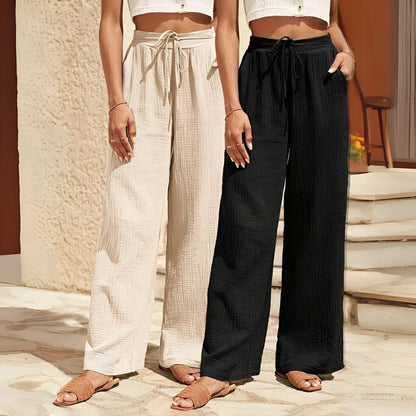 ISLA - WIDE HIGH-WAISTED PANTS 1+1 FREE