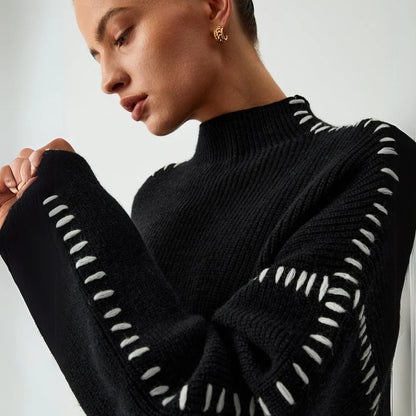 Maren – Loose Pullover with High Neck