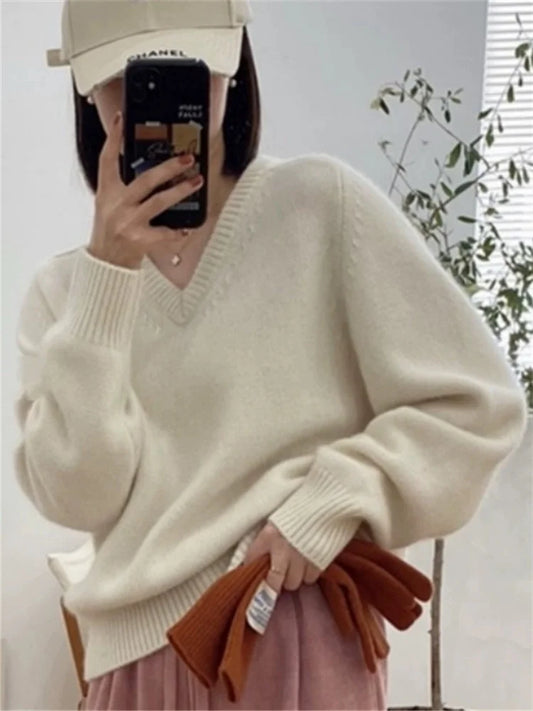 Céline - V-Neck Pure Wool Sweater