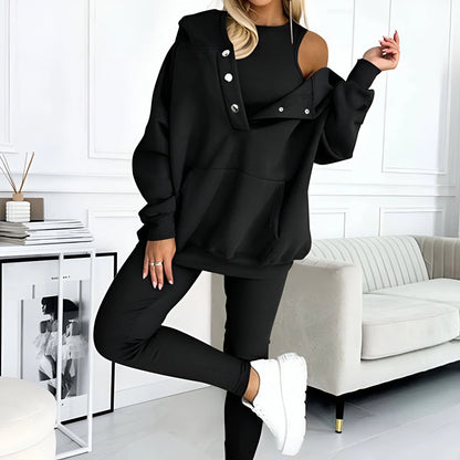 Elara – Casual & Comfortable Three-Piece Sweatshirt Set