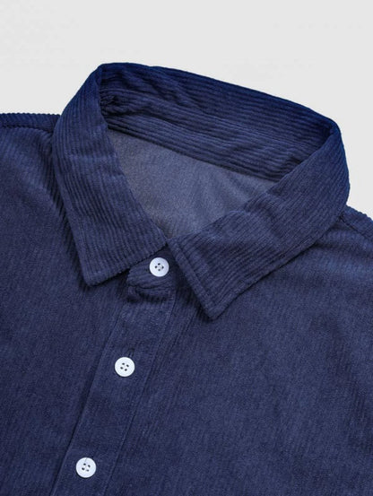 Yves - Men's Short Sleeve Corduroy Polo Shirt