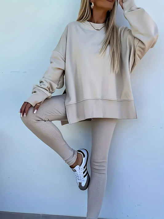 Niezabudka - Women's Casual Sweatshirt & Leggings Set