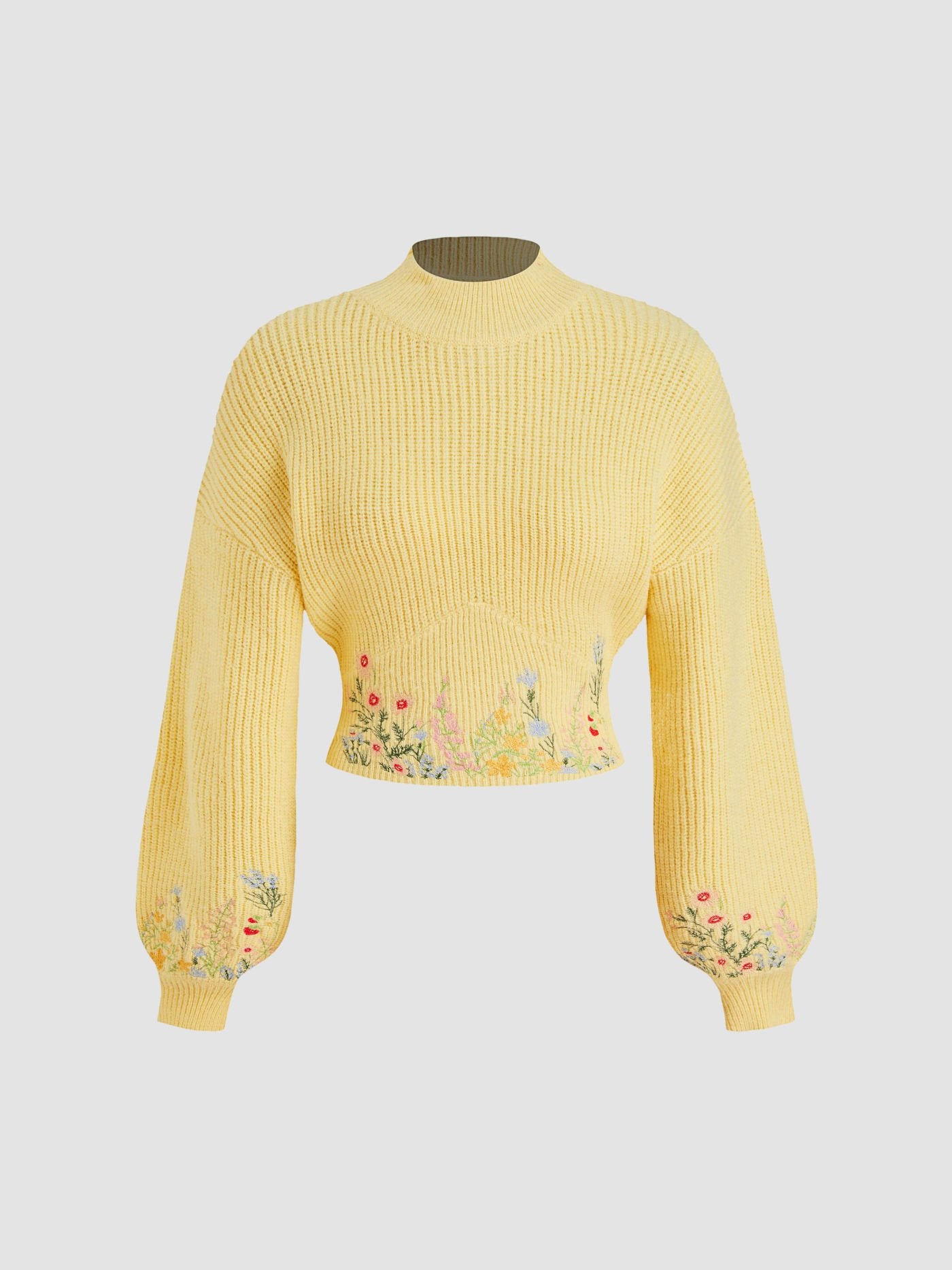 Éloïse – Embroidered Knit Crop Sweater