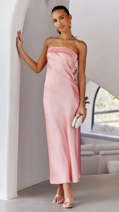 Aveline - Elegant Backless Silk Dress