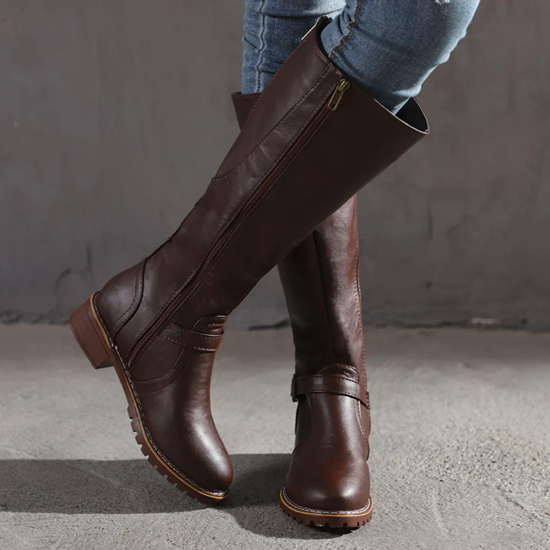 Mette – Weatherproof Tall Leather Boots