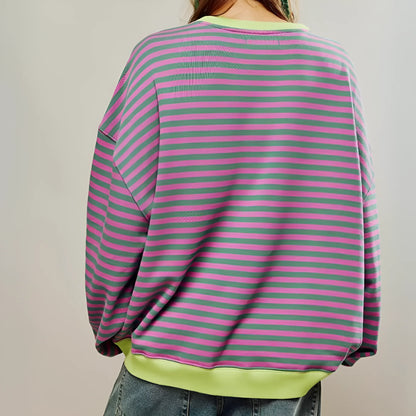 Jorunn – Oversized Sweatshirt with Stripes for Casual Comfort