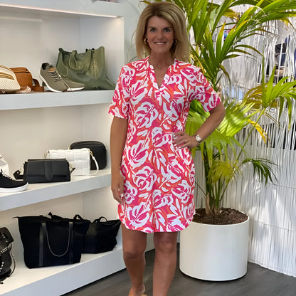 Maëlle – Abstract V-Neck Summer Dress