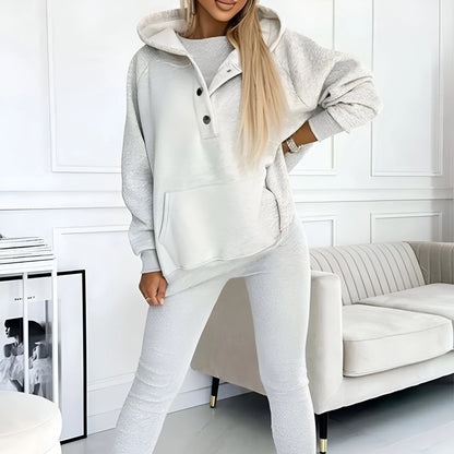 Elara – Casual & Comfortable Three-Piece Sweatshirt Set
