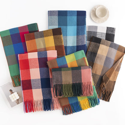 "Anais - Women's Vibrant Fringed Scarf in Bold, Eye-Catching Colors"